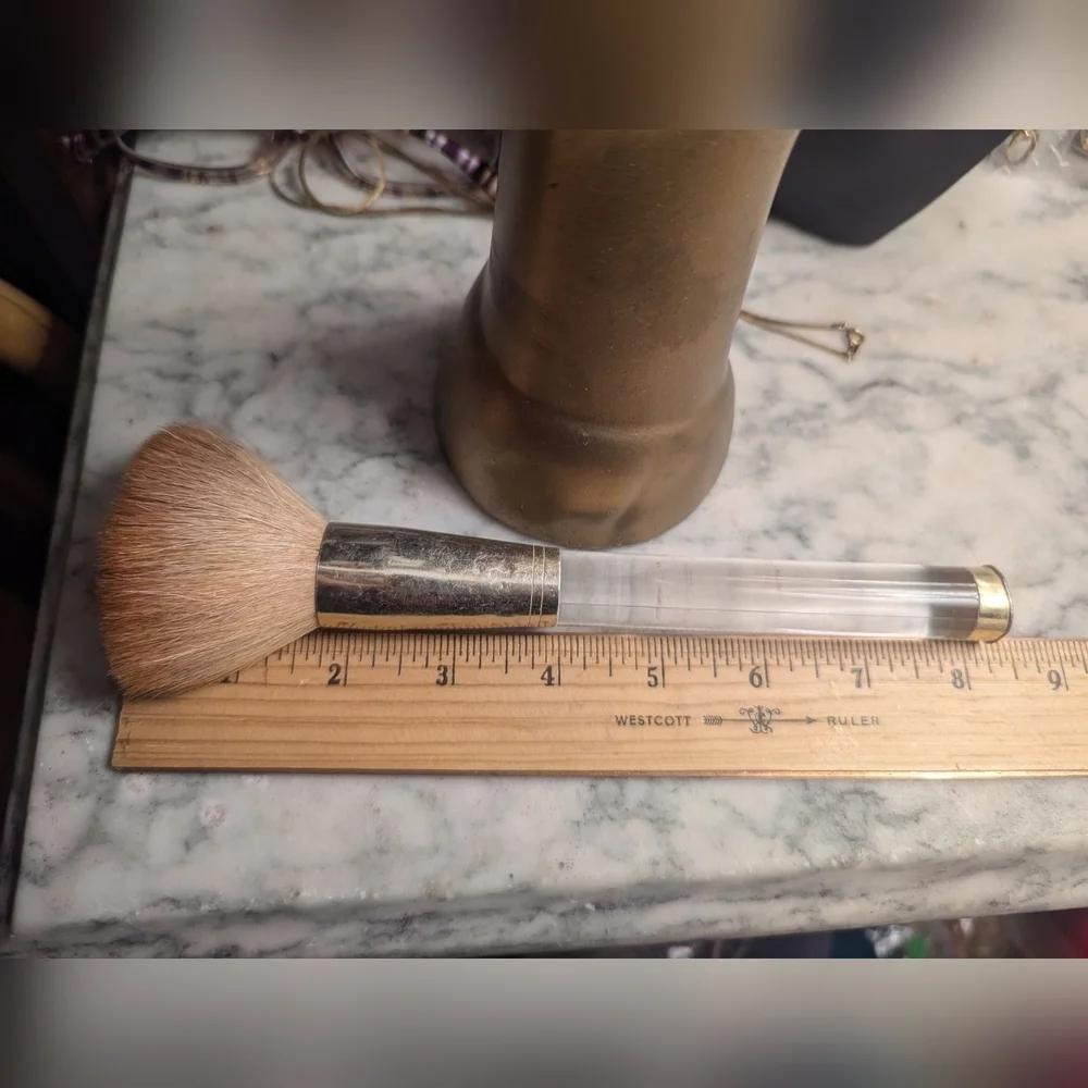 🩷 Vintage Mary Kay Gold Pink Makeup Brush 1980's